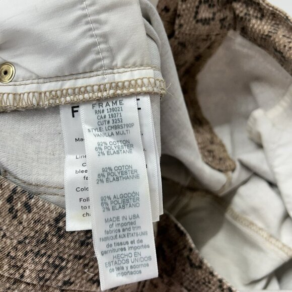 Frame Le Crop Mini Boot Jeans Women’s Size 30 Snake Print High Rise - Picture 4 of 10